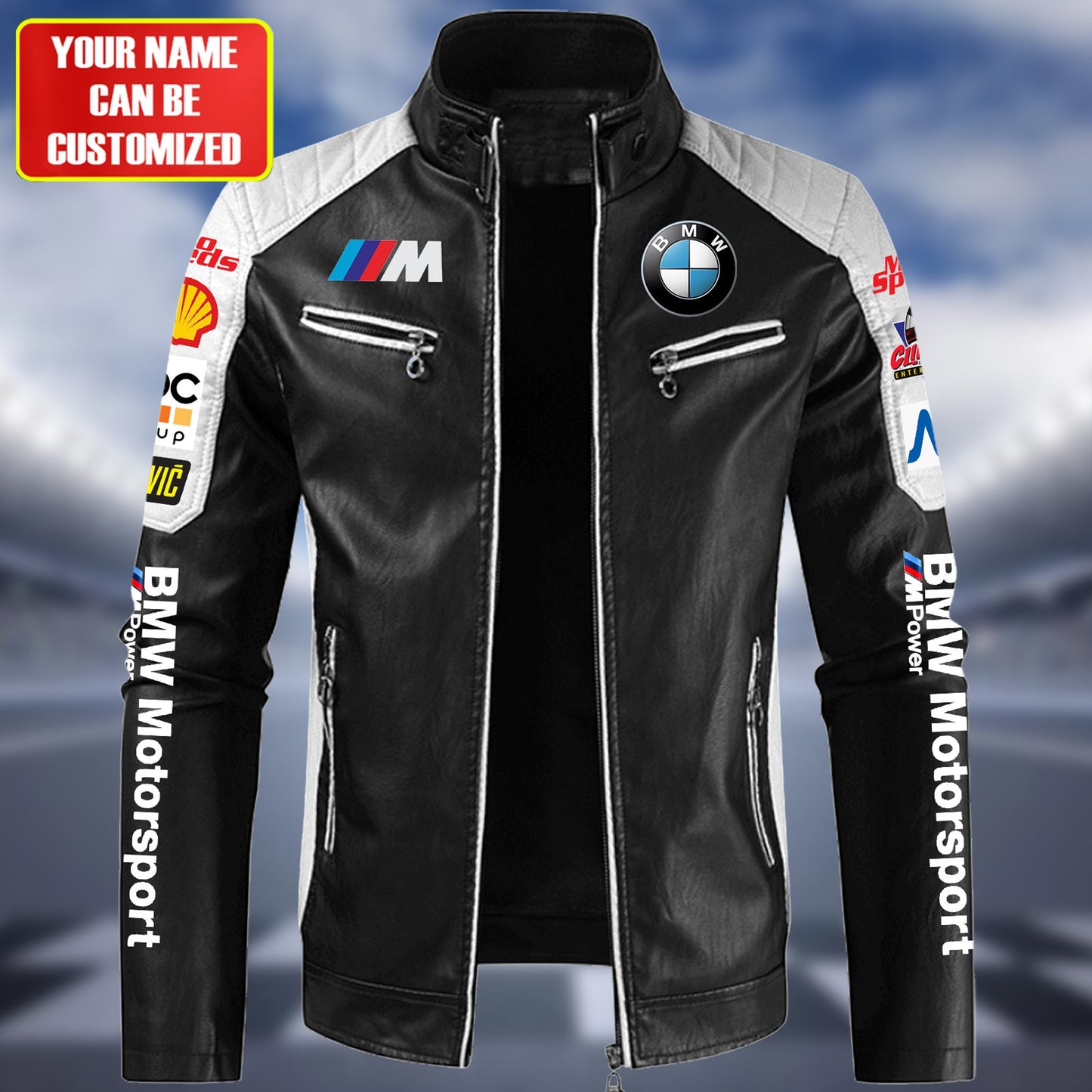 Personaziled BW New Leather Biker Jacket P200201