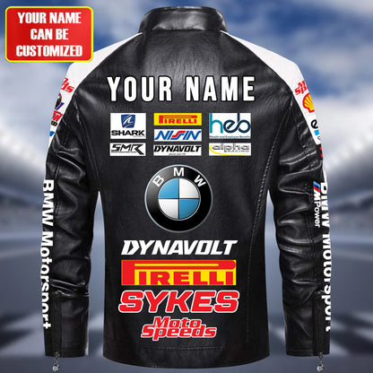 Personaziled BW New Leather Biker Jacket P200201