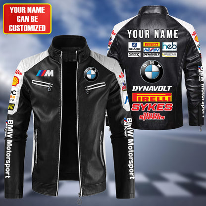 Personaziled BW New Leather Biker Jacket P200201