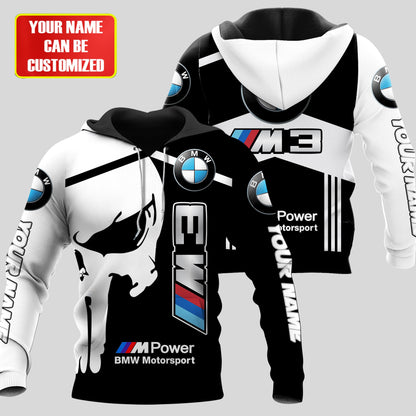 Personalized Bw Skull Motor All Over Printed Unisex Shirt P220306