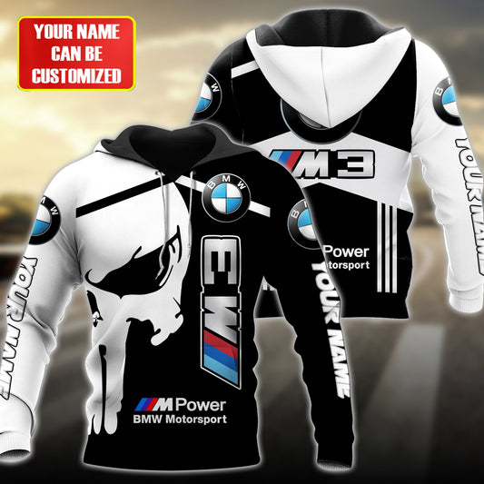 Personalized Bw Skull Motor All Over Printed Unisex Shirt P220306