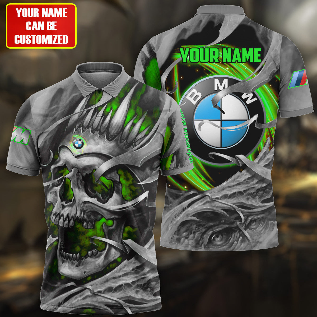 Personalized Green Skull Bw All Over Printed Unisex Shirt Q310304