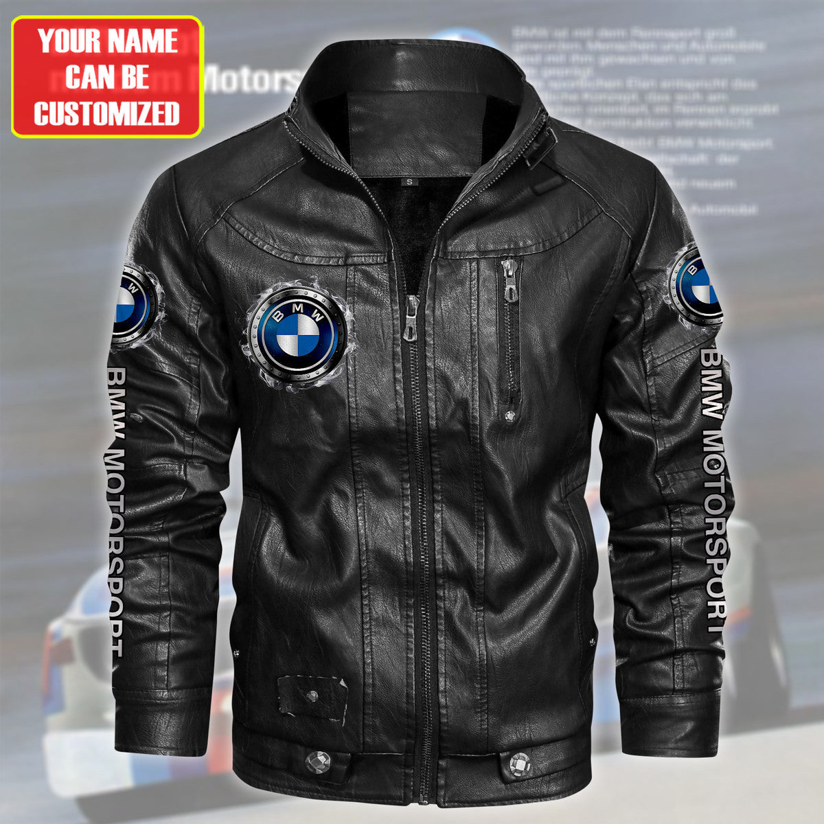 Personalized BW Race Vintage Leather Jacket Q210907
