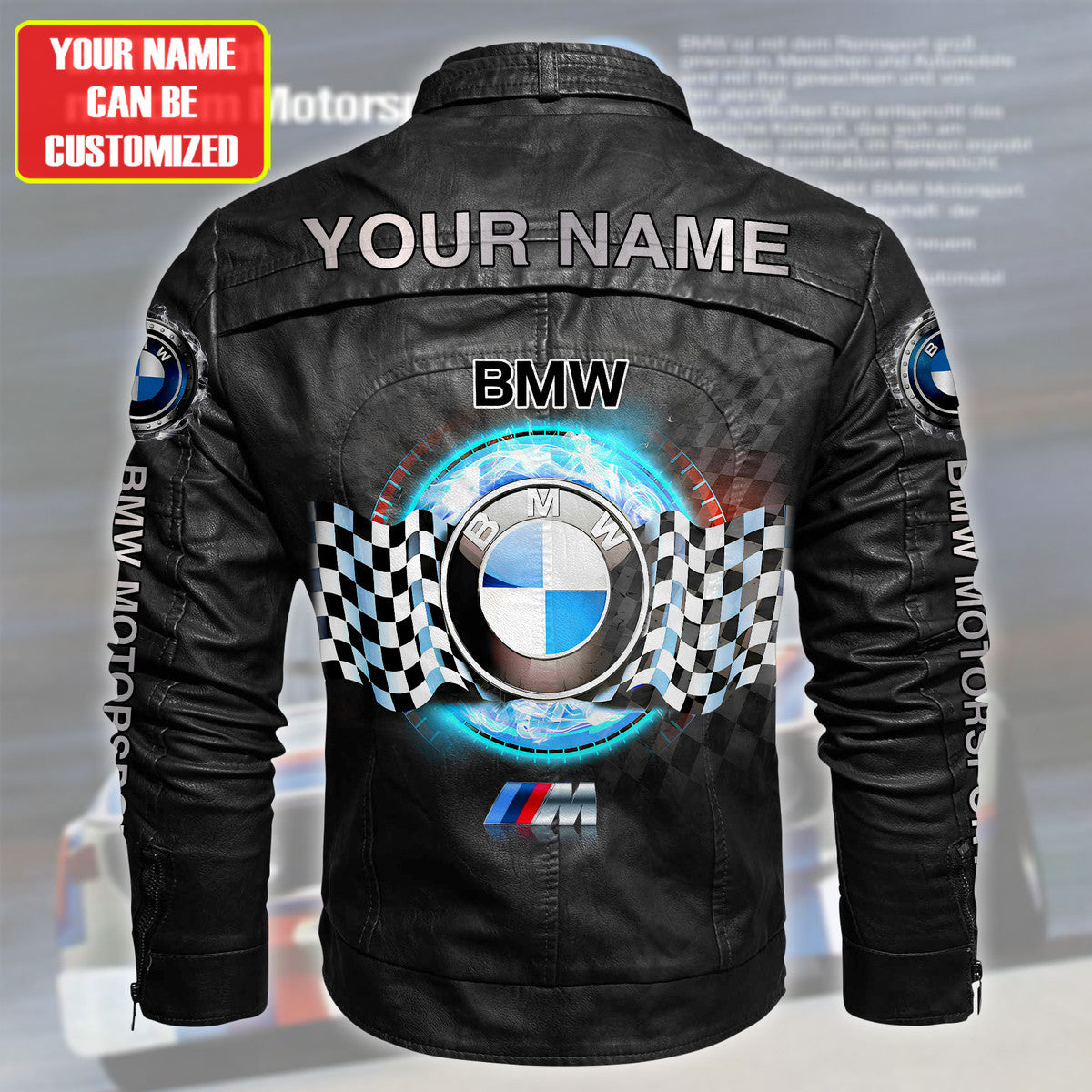 Personalized BW Race Vintage Leather Jacket Q210907