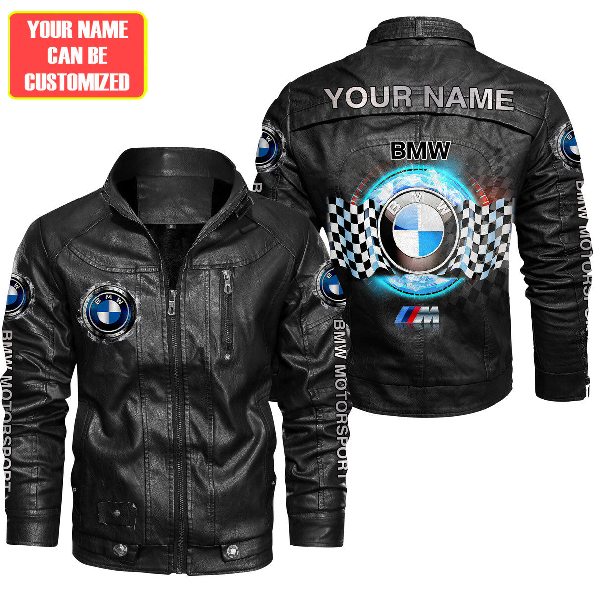 Personalized BW Race Vintage Leather Jacket Q210907
