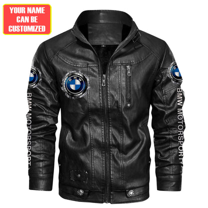 Personalized BW Race Vintage Leather Jacket Q210907