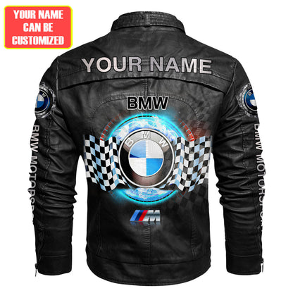 Personalized BW Race Vintage Leather Jacket Q210907