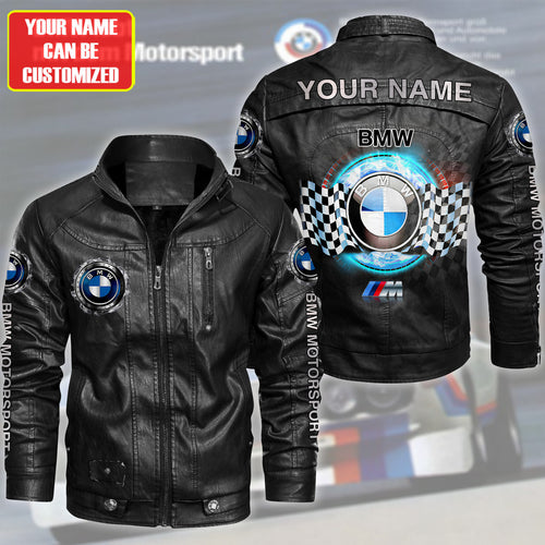 Personalized BW Race Vintage Leather Jacket Q210907