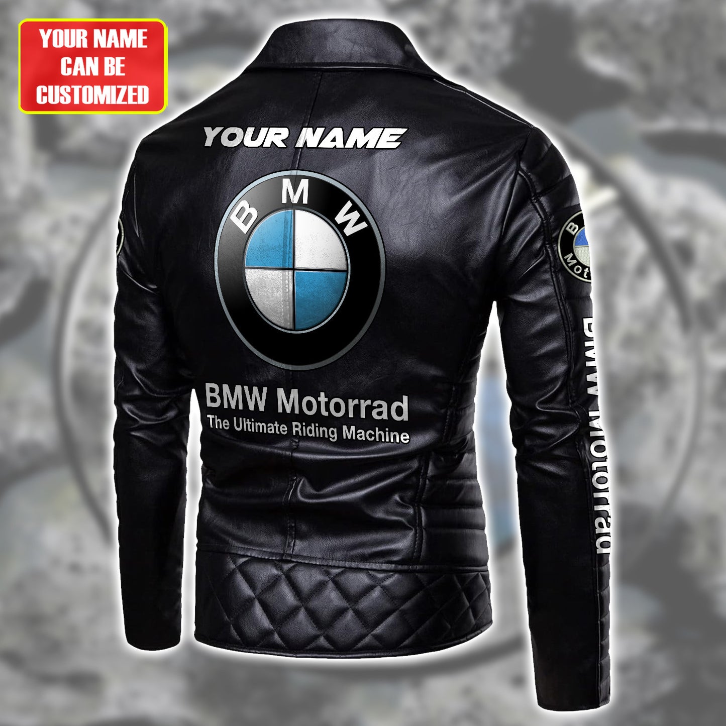 Personaziled BW Zipper Vintage Leather Jacket P121004