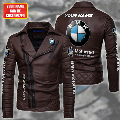 Personaziled BW Zipper Vintage Leather Jacket P121004