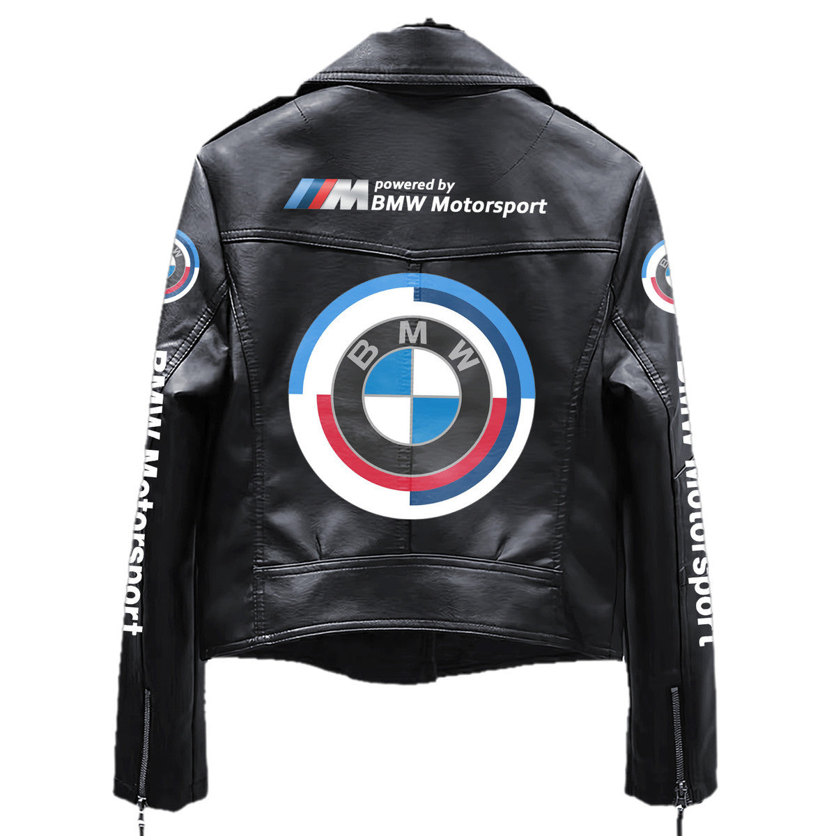 Personalized BW Faux Women's Leather Biker Jacket P071104