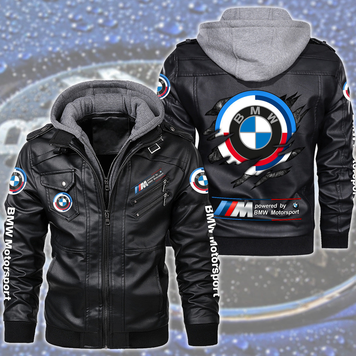 Bw Q2 Leather Jacket With Hood Black Q260102