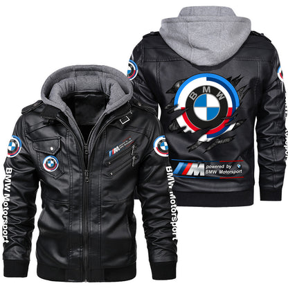 Bw Q2 Leather Jacket With Hood Black Q260102