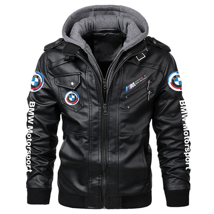 Bw Q2 Leather Jacket With Hood Black Q260102