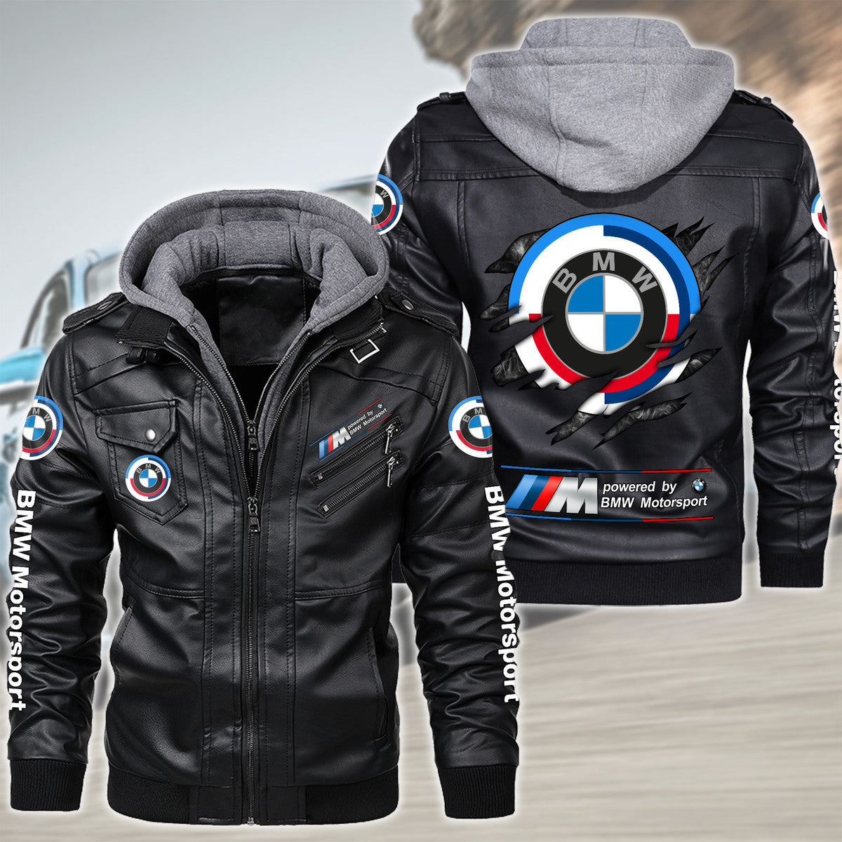 Bw Q2 Leather Jacket With Hood Black Q260102