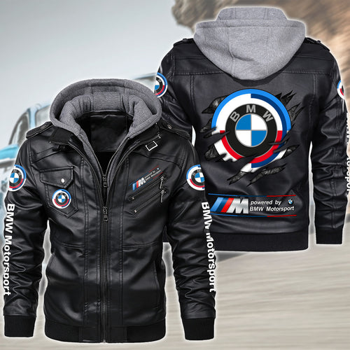 Bw Q2 Leather Jacket With Hood Black Q260102