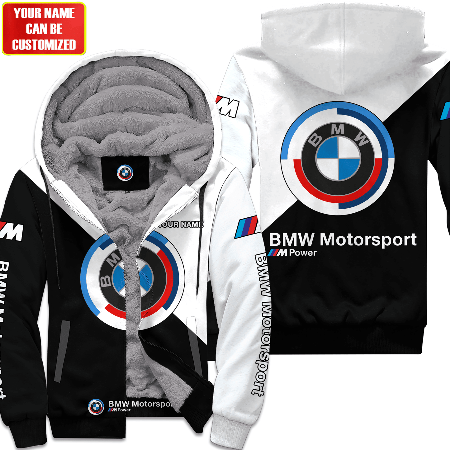 Personalized BW Fleece 3D All Over Printed Unisex Shirt White Version P220203