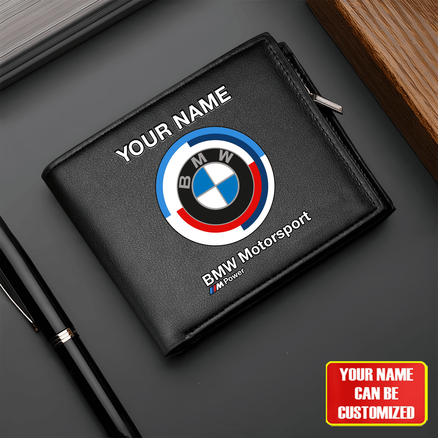 Personalized BW Motorsport Leather Wallet P290203