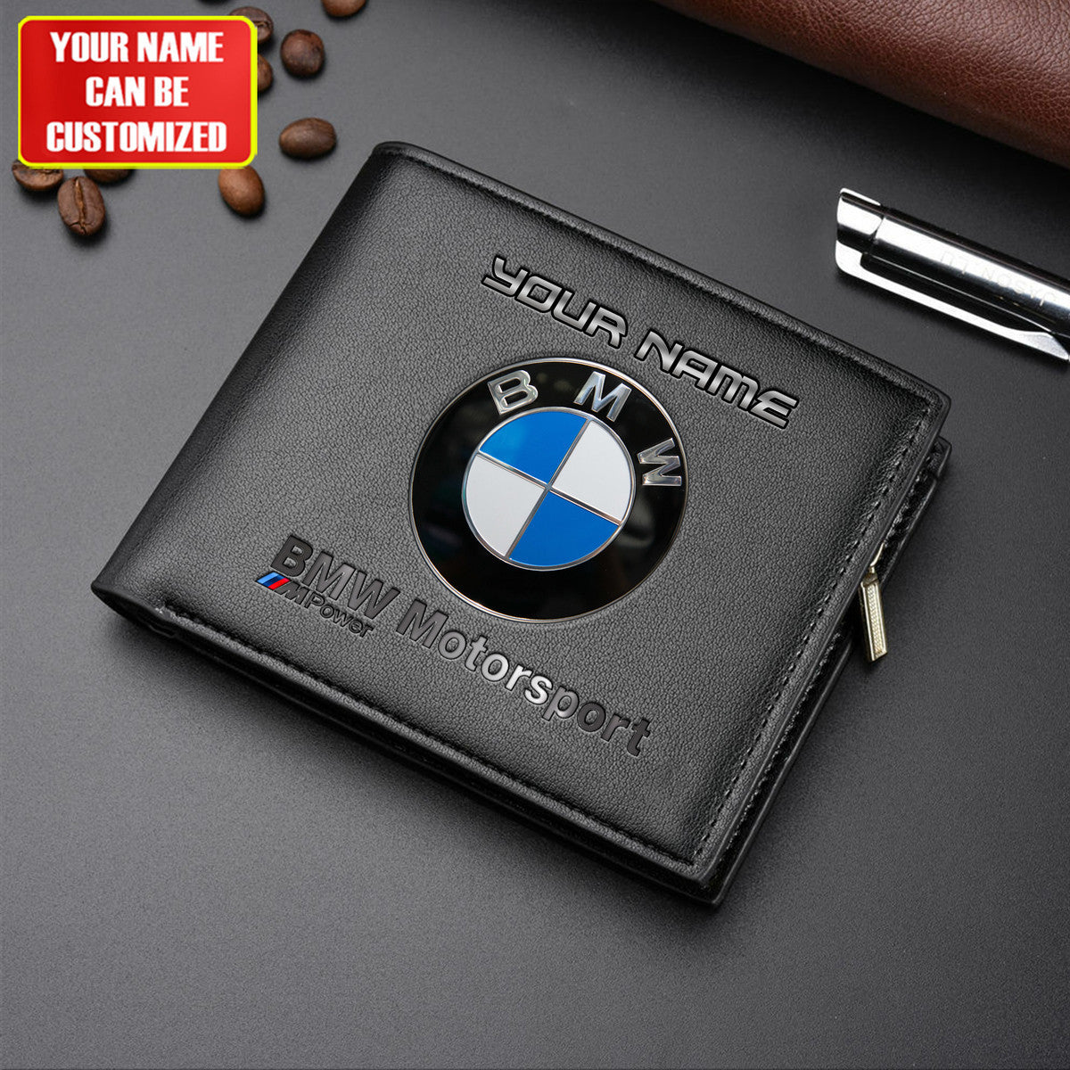Personalized BW Motorsport Leather Wallet P030405