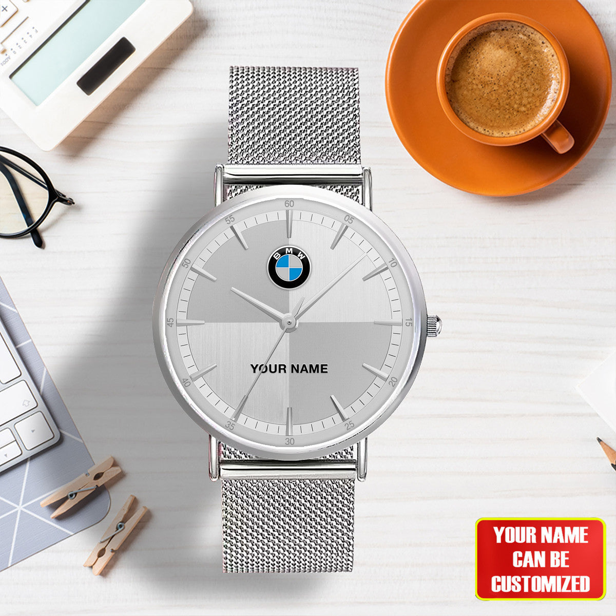 Personalized BW Stainless Steel Watch Men Women P060301