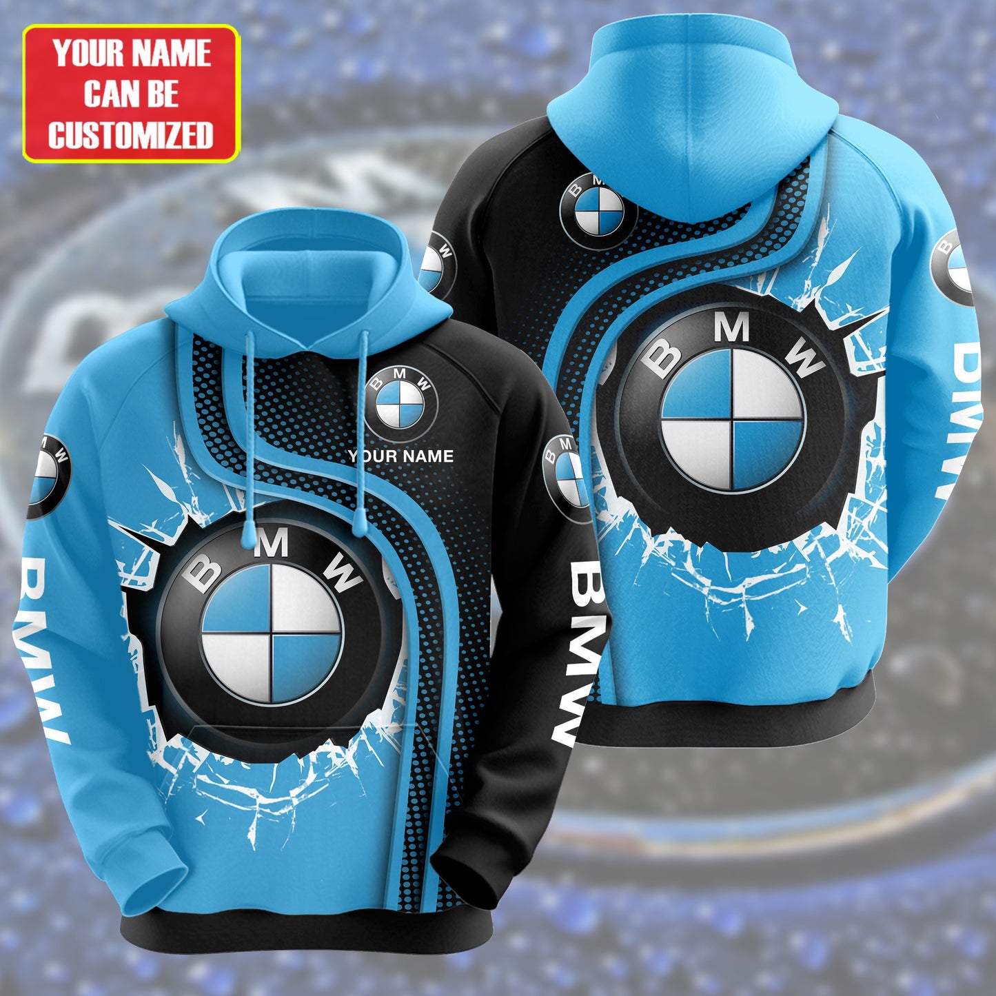 Personalized BW 3D All over Printed Hoodie and Sweatpants set