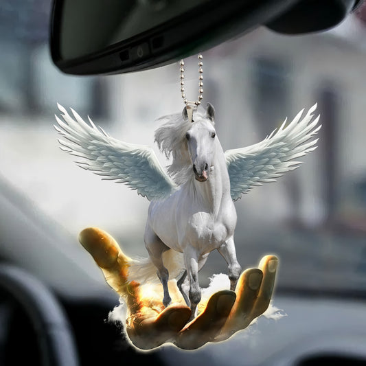 White Horse Wings Car Ornament Q250203