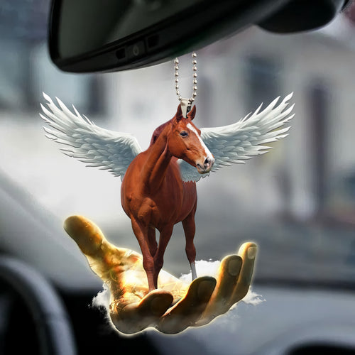 Chestnut Horse Wings Car Ornament Q250203
