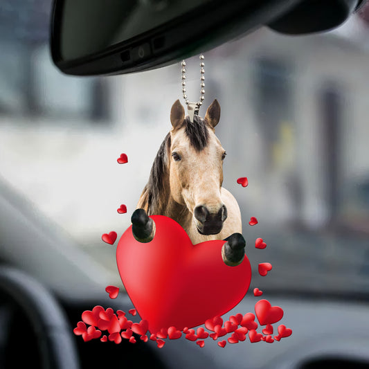 Buckskin Horse Heart Car Ornament