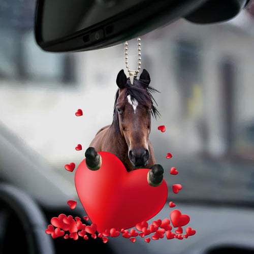 Bay Horse Heart Car Ornament Q150101