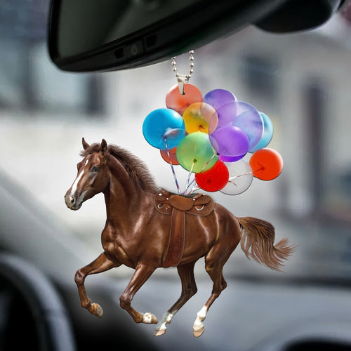 Brown Horse Bubbles Car Ornament