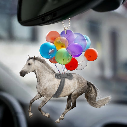 Gray Horse Bubbles Car Ornament