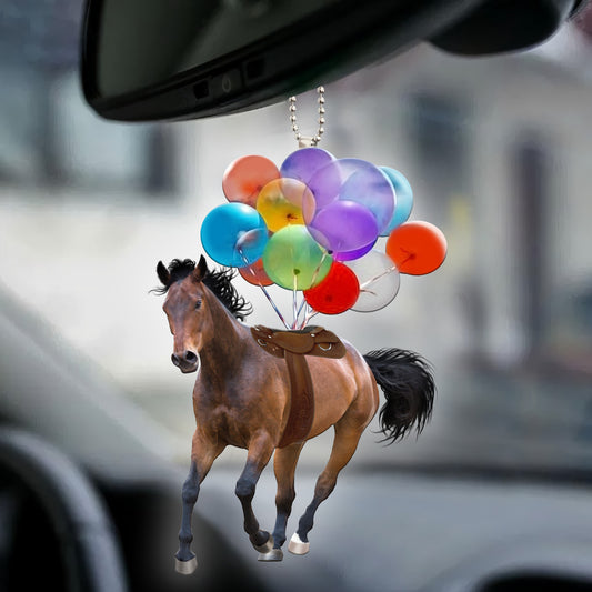 Bay Horse Bubbles Car Ornament