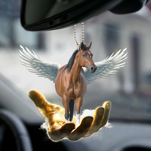Brown Horse Wings Car Ornament