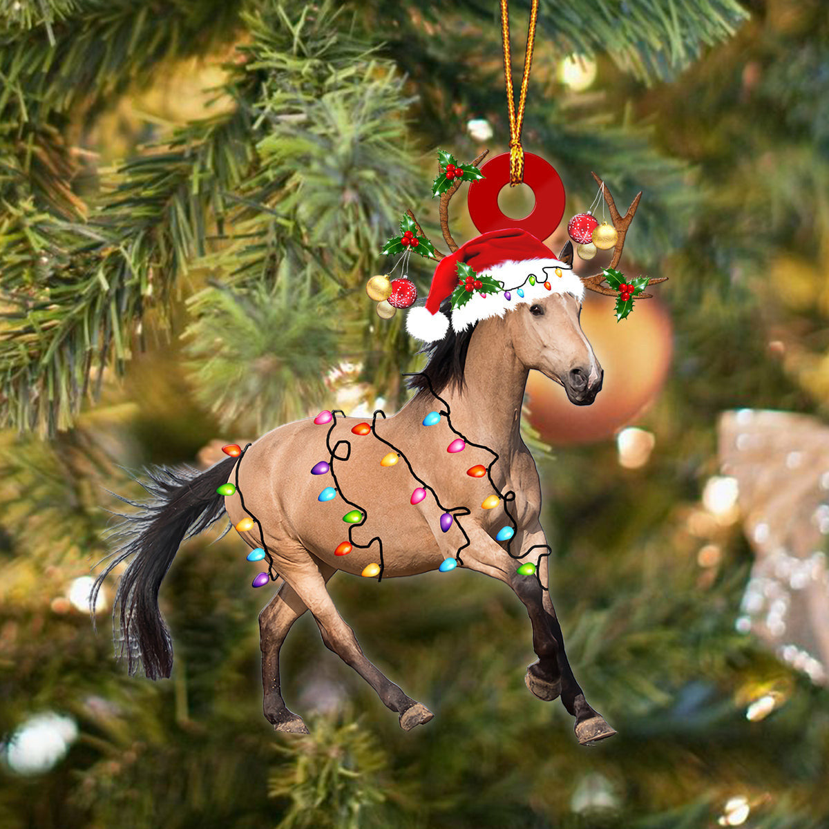 Buckskin Horse Christmas Funny Ornament Q131008