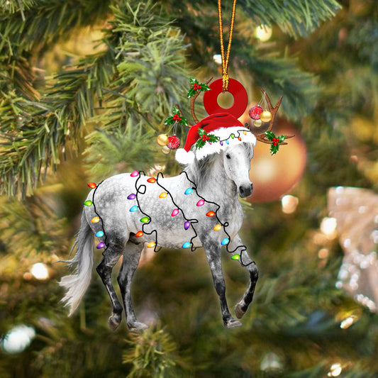 Gray Horse Christmas Funny Ornament Q131008
