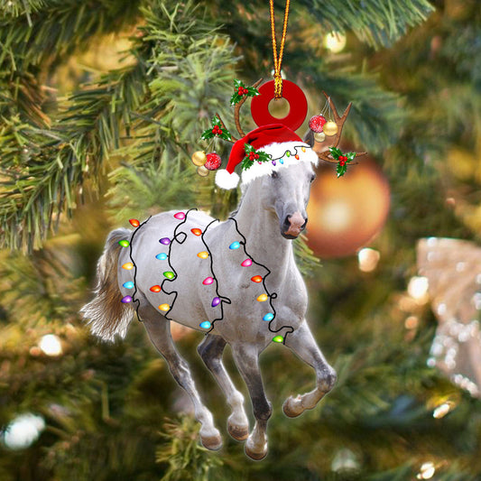 White Horse Christmas Funny Ornament Q131008