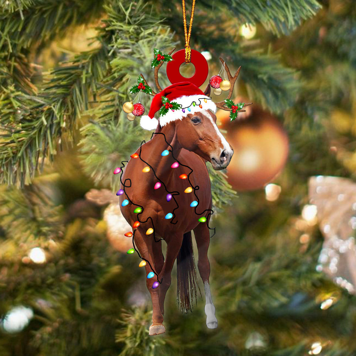 Chesnut Horse Christmas Funny Ornament Q131008
