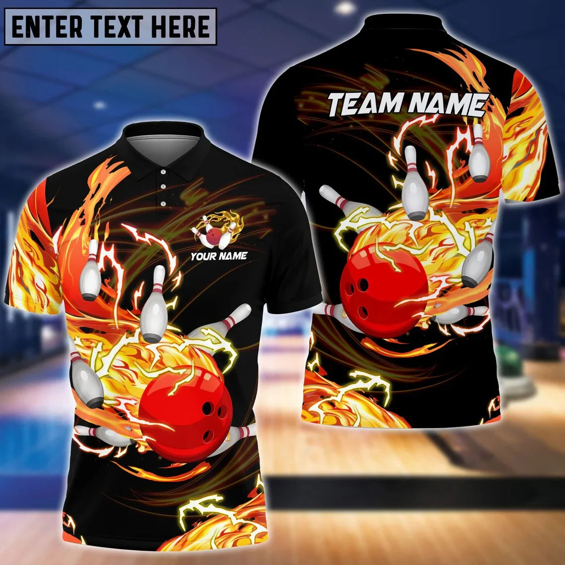 Bowling And Pins Red Breath Of Thunder Flame Personalized 3D Shirts Gift For Bowler