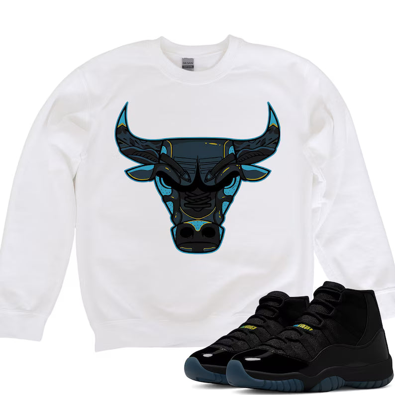 Bull Shirt To Match Jordan 11 Gamma, Jordan 11 Gamma Sneaker Mactching Shirt, Jordan Match Tee, AJ 11 Gamma Sneaker Match Shirt