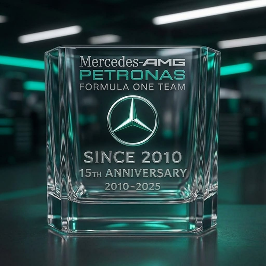 Merc Petronas 15th Anniversary Whisky , Merc Whiskey Glass , Holiday Gift