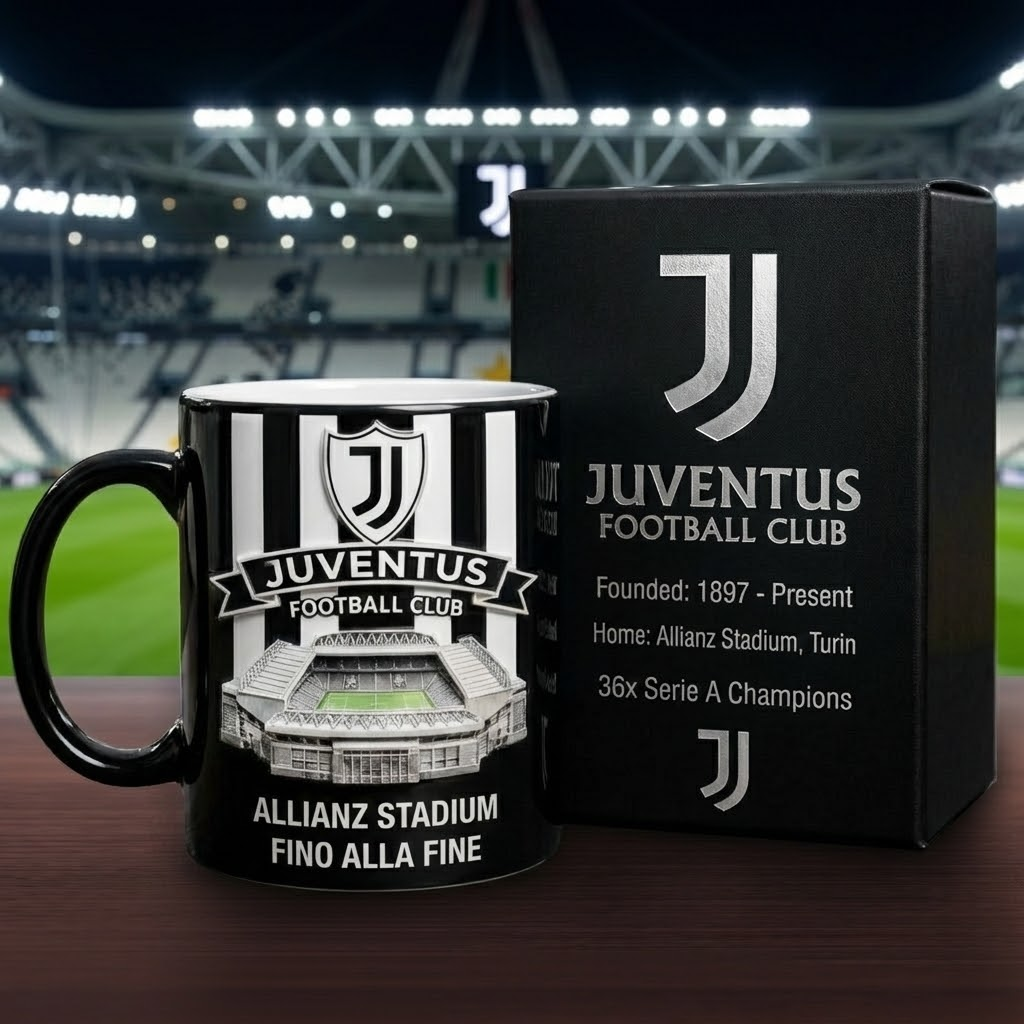 Juve FC Allianz Stadium Accent Mug , Cream Mug Gifts , Holiday Gifts