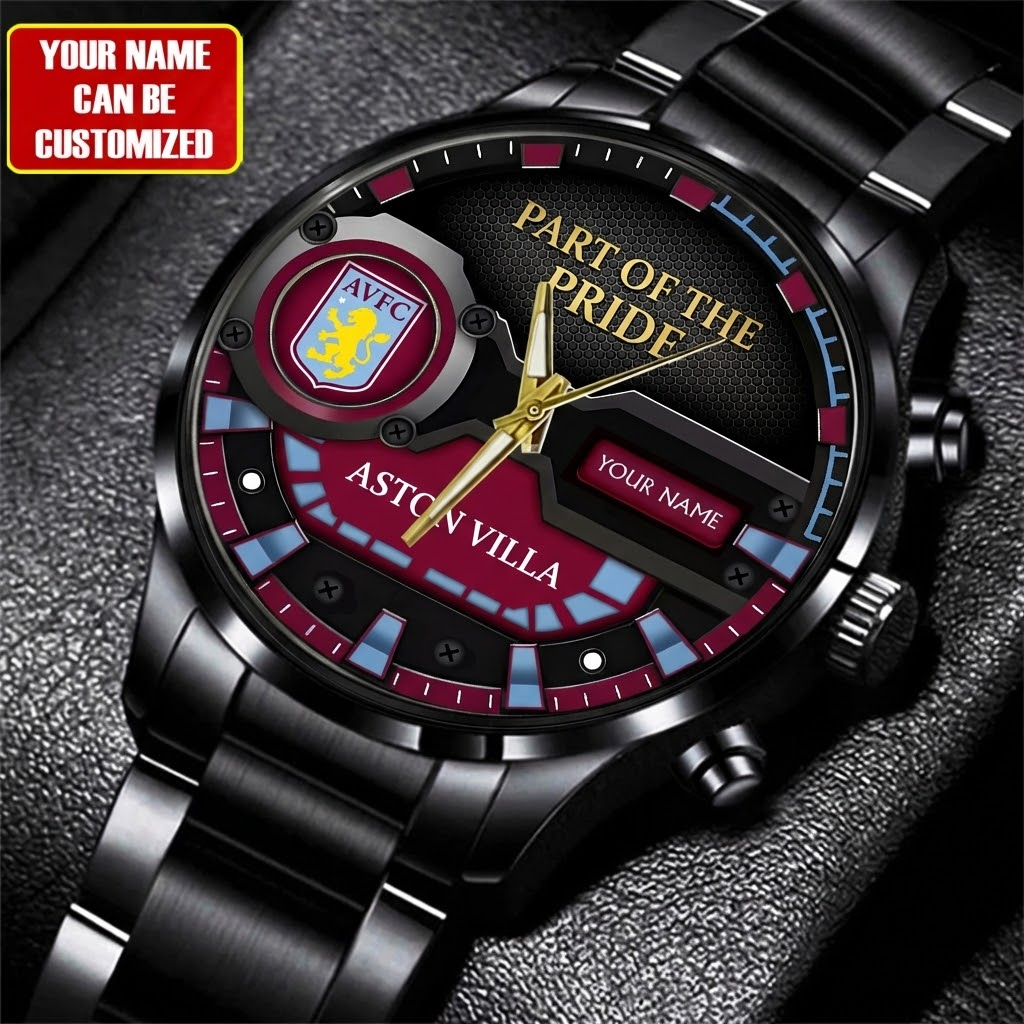 Aston Villa FC Luxury Stainless Steel Watch