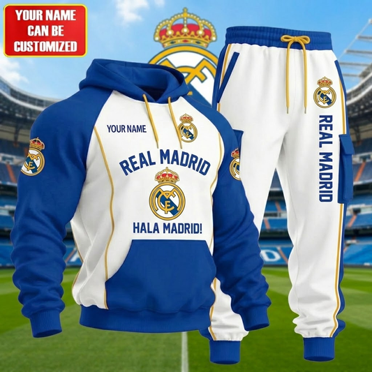 Personalized Real Madrid All over Printed Hoodie and Sweatpants set