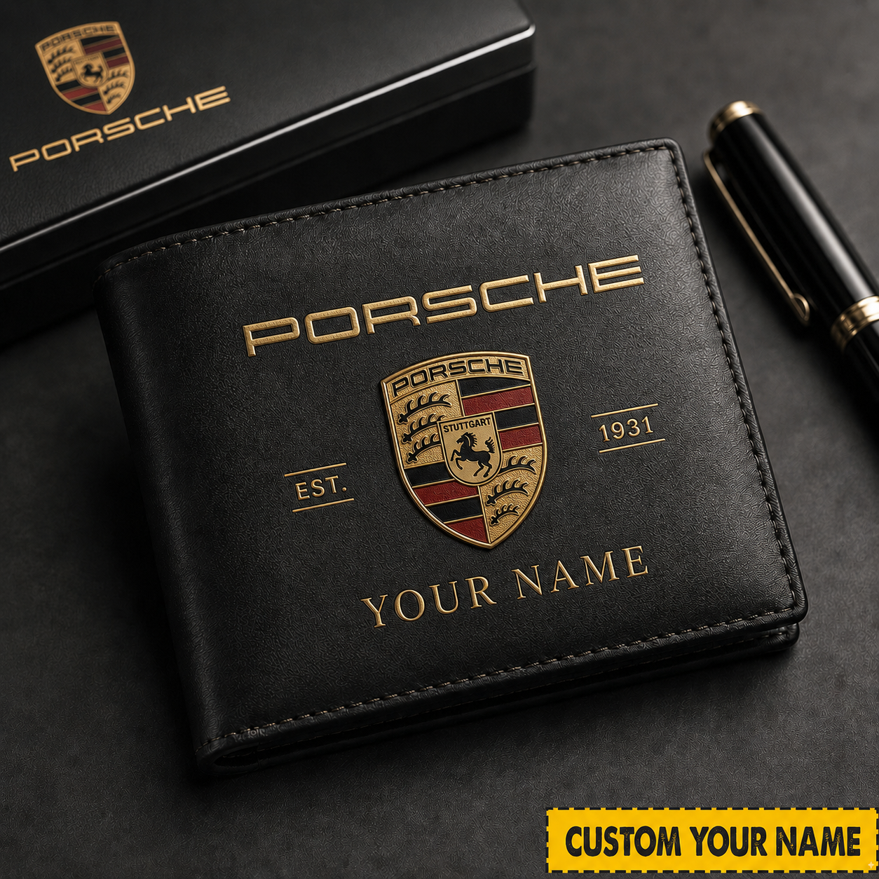 Personalized Pors 1931 Leather Wallet , Leather Gift , Father Day Gifts , Holiday Gift