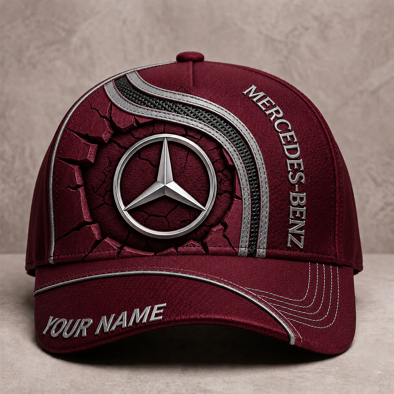 Personalized Mercedes Leather Pattern Classic Cap