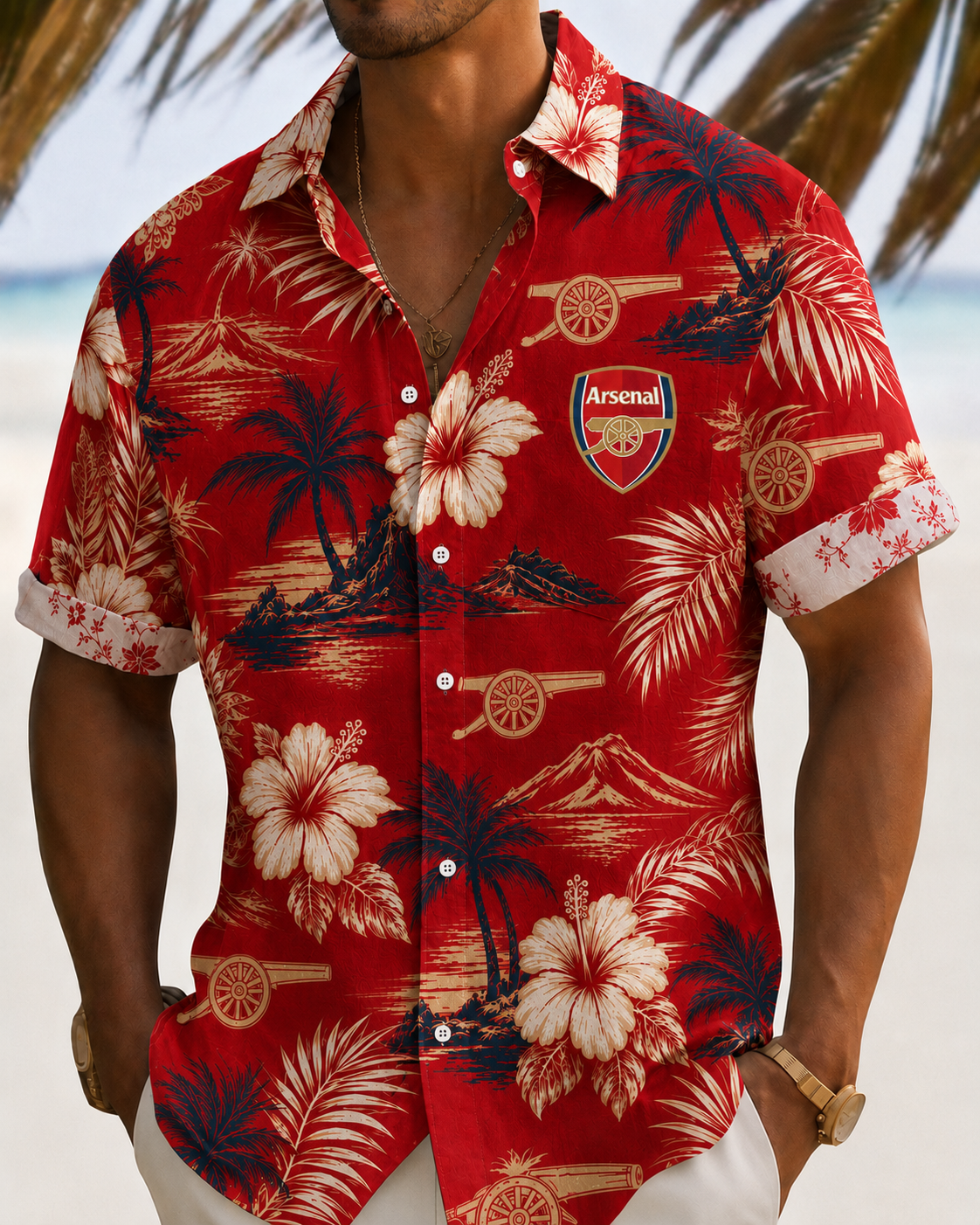Arsenal Flora Tropical Hawaii Shirt Beach Short