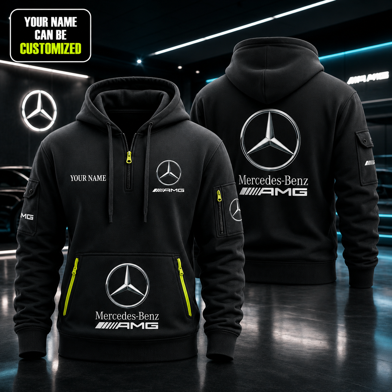 Personalized Merc Amg Zip-Hoodie Cotton Jacket P120404 V2