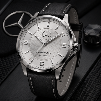 Personalized Merc Espresso Luxury Leather Strap Watch