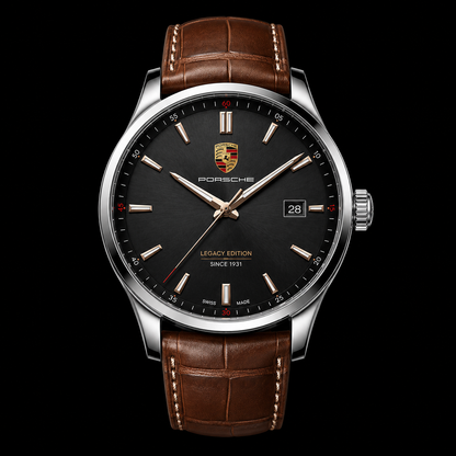 Personalized Pors Legacy Edition Leather Strap Watch