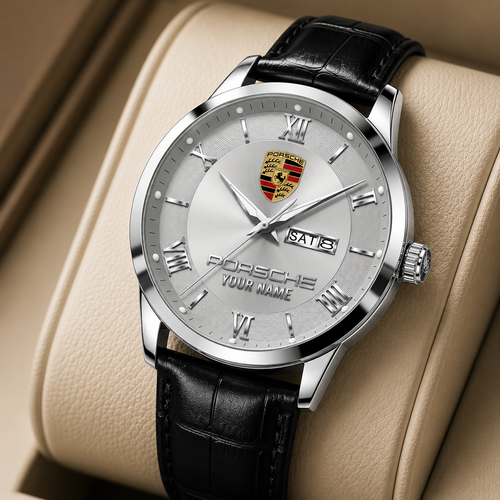 Personalized Pors Luxury Leather Strap Watch